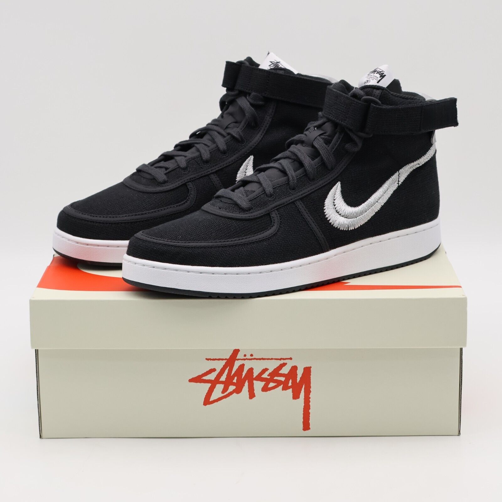 DX5425-001 Stussy Nike Vandal High Black Silver White Green DX5425-001 Stussy Nike Vandal High Black Silver White Green