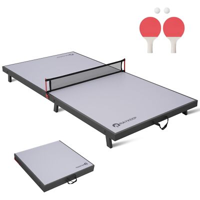 Foldable Table Tennis Table, Mini Portable Ping Pong Game Table for Indoor & ...