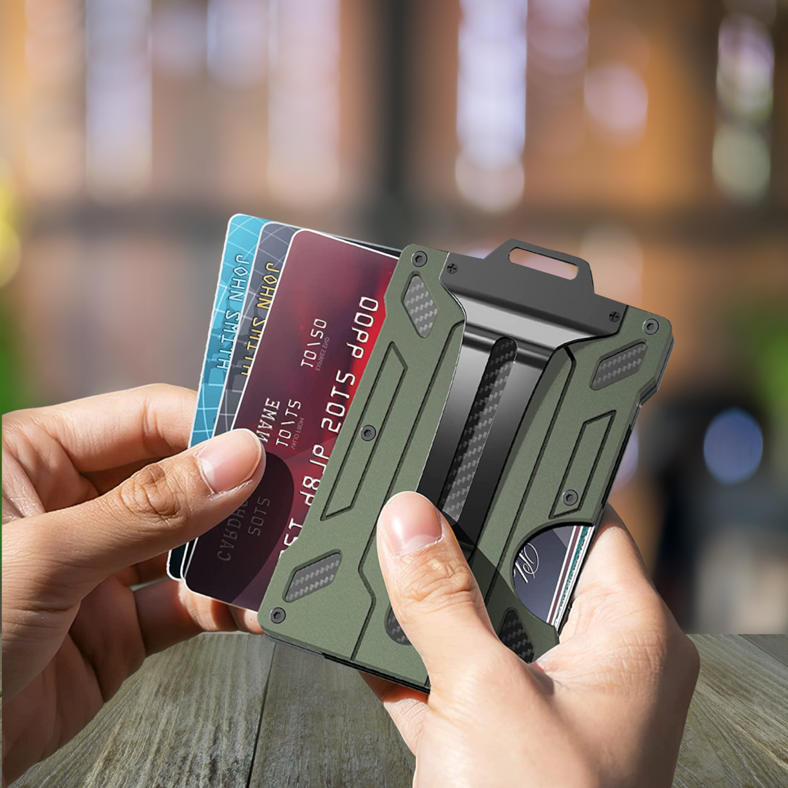 Men's Aluminum RFID Blocking Money Clip Slim Credit ID card Holder Metal Wallet