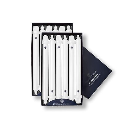 Colonial Candle Unscented Taper Candle Classic Collection White 10 in Pack