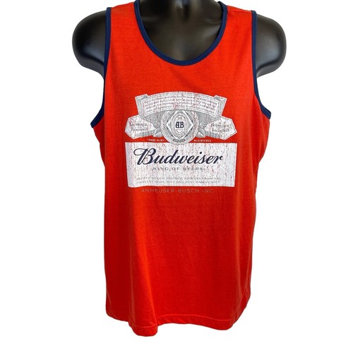 supreme tank top Budweiser タンクトップ　Lサイズ Budweiser Tank Top Mens Large Red Beer Sleeveless Shirt