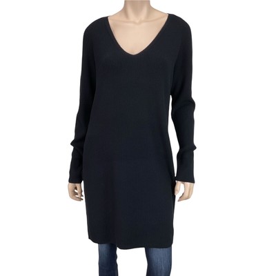 V Neck Long Sleeve Sweater Dress Size 