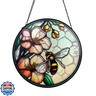 Sizavi Bee Suncatcher Stained Glass Suncatchers 7.87 Inch Stained Glass Ornament for Home Decor Indoor Wall Art for Mother Women Friends