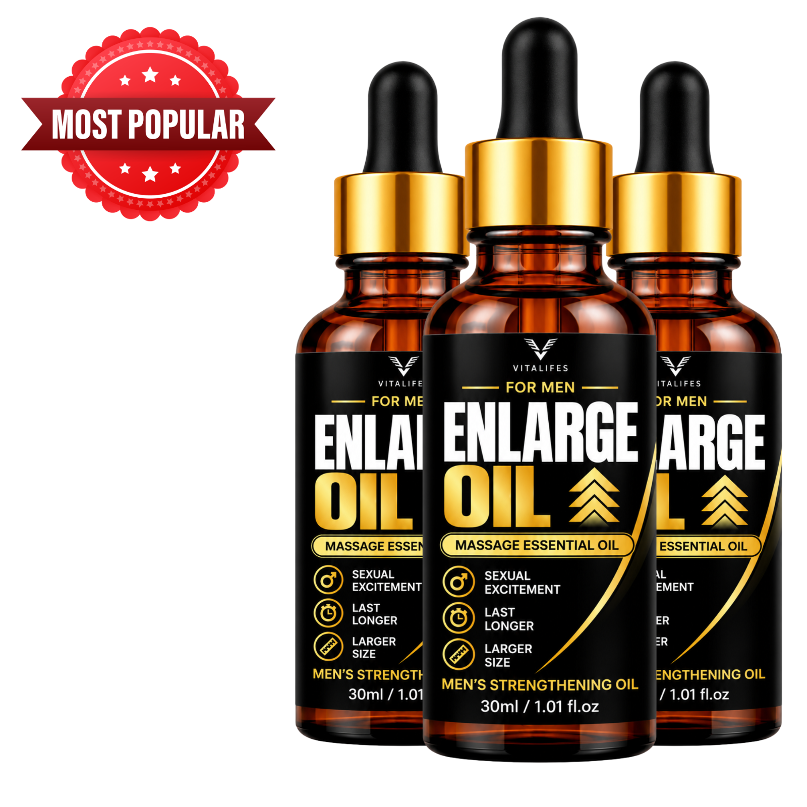 (3 Pack) Enlarge Afro Ayiti Herbal Massage Oil Natural Botanical Formula 30ml