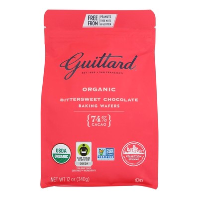 Guittard Chocolate Baking Wafers - Organic - 74% Bittersweet - Case Of 8 - 12 Oz
