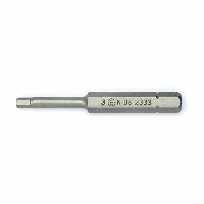 Genius Tools 1/4'' Hex Shank, 3mm Hex Screwdriver Bit, 56mmL - 2333