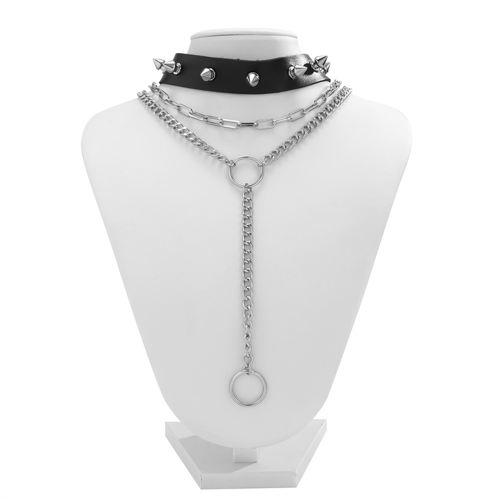 ネックレス・チョーカー SK8ER ROCK Surgical Steel Double Layered Necklace Steel MUSINSA公式 | SK8ER ROCK Cross Spacer Vintage Surgical Steel