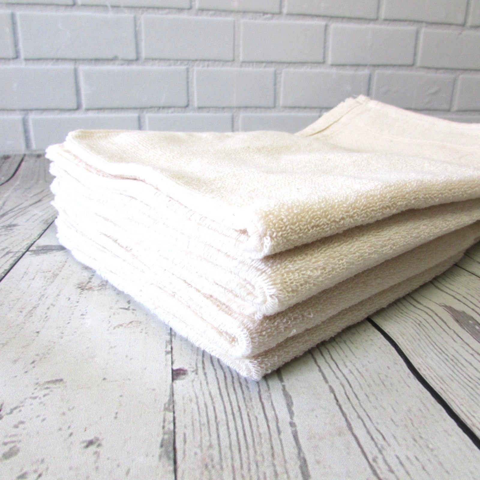 Lot of 5 Beige Ecru Cross Stitch Hand Towels 25