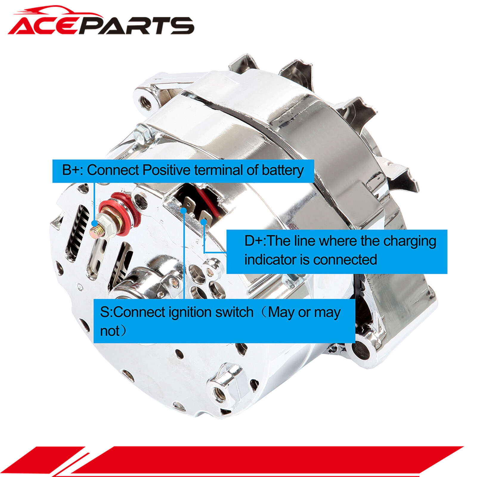 For Chevrolet Alternator 1 Wire GM BBC SBC 327-350-396-427