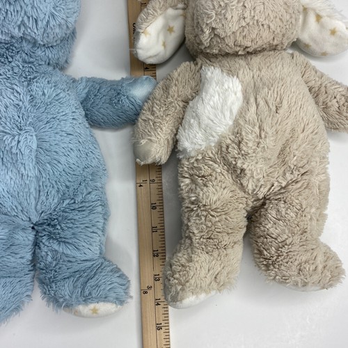 Cloud B Dreamy Hugginz Blue Hippo and Tan Puppy Dog Plush 14"  Stuffed Animals