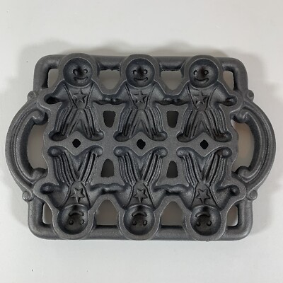 Vtg John Wright All-American Gingerbread Patriotic July 4th Cast Iron Mold, USA