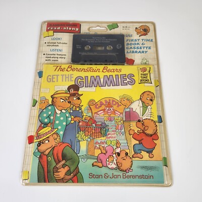 VTG 1992 Berenstain Bears Get The Gimmies Book & Audio Cassette Tape Sealed