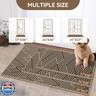 QiCaiJia Front Door Mat Outside Entrance, Non Slip Rubber Backing, Trap Dirt and Moisture, Easy Clean Low Profile Welcome Floor Mats for Patio Porch Indoor Outdoor Entry Mat, 24x35 Inch, Brown