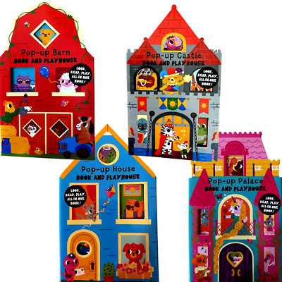 Pop-Up Barn, Castle, House, or Palace Board Book and Playhouse! Set of 4 NEW!