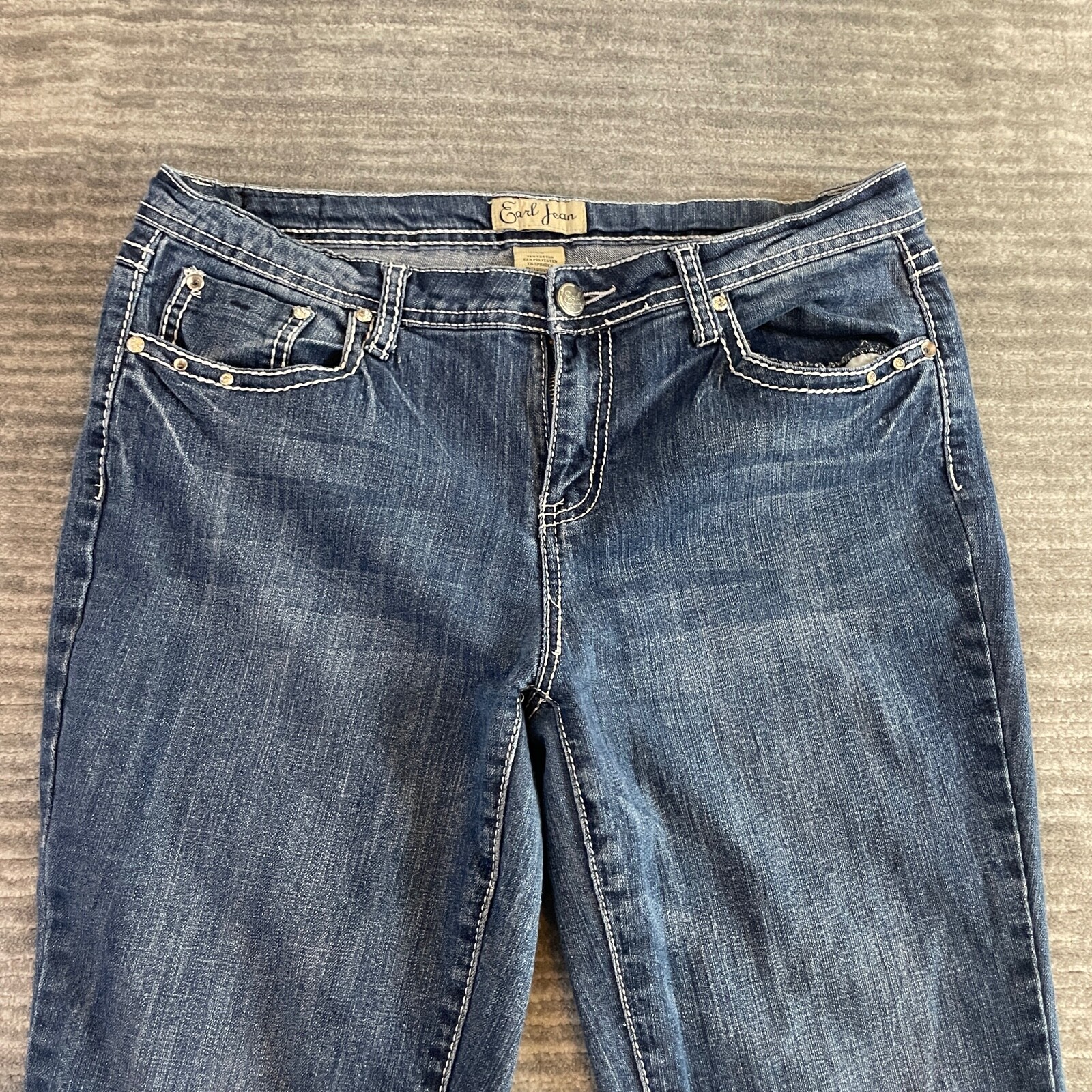 Джинсы Earl Jean Blue Jeans Size 10 Womens Skinny Stretch Mid Rise Medium  Wash Denim: купить с доставкой из США, цена 2 682 руб - (165351682795)