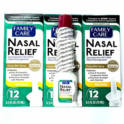 Nasal Relief Spray, Pump Mist, Anti-drip, Severe Congestion, (Oxymetazoline H...