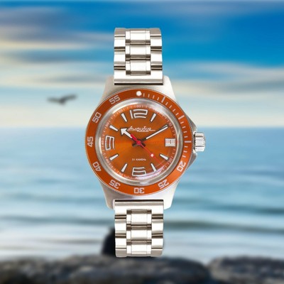 Pre-owned Vostok Amphibian 740383 Russian Diver Automatic Wristwatch - Usa Seller