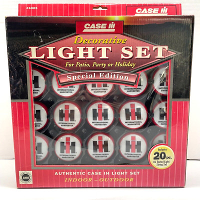 International Harvester Holiday 20 Pc. Christmas Tree Ornament Light Set Case IH