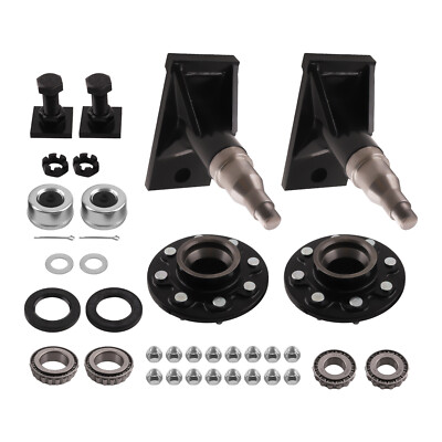 8 x 6.5 Lug Bolt On Wheels for shipping Container Hub and Spindle Kit 8000LB