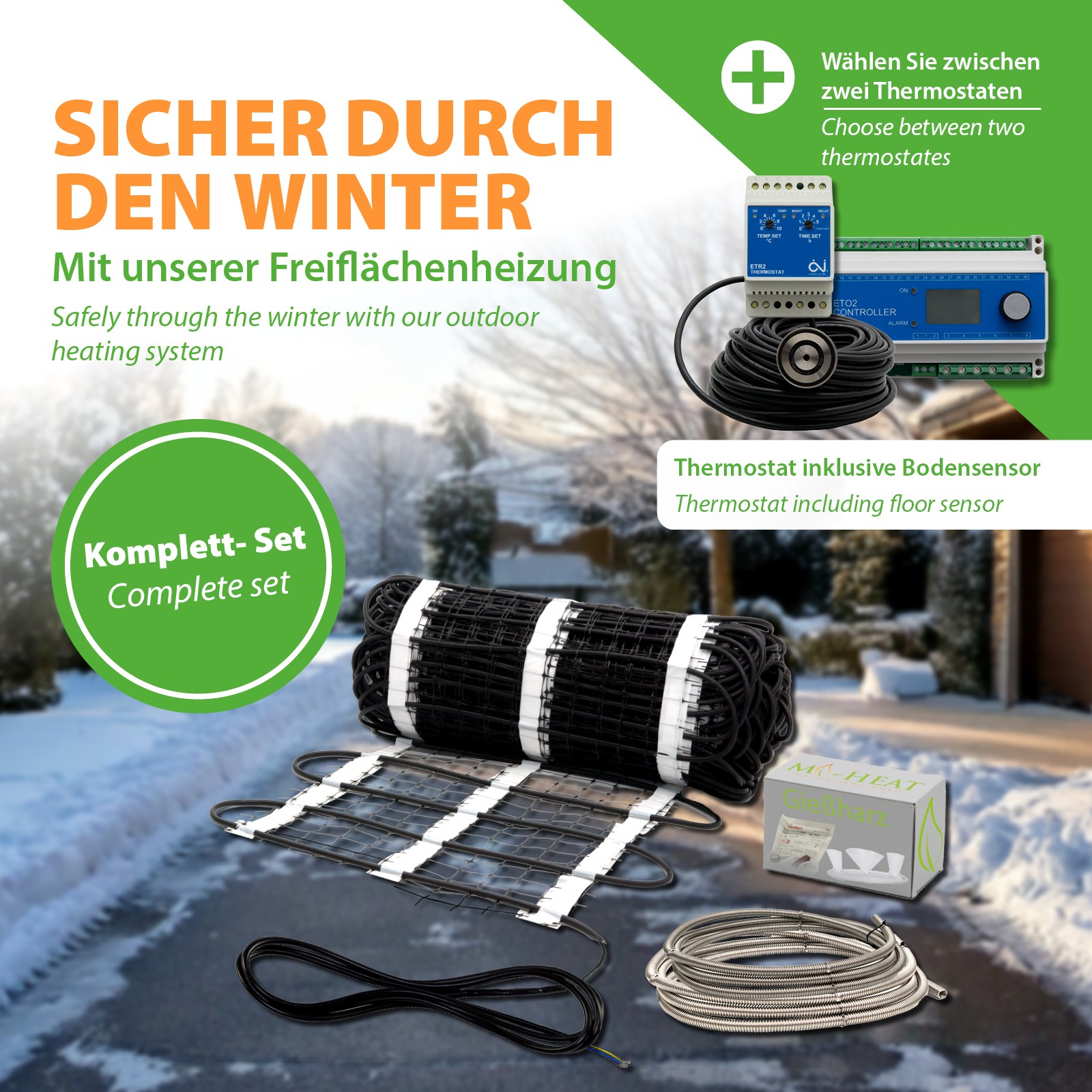 Spazio aperto Riscaldamento da 300 watt/m² set - Immagine 