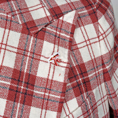 Pre-owned Isaia Men's 100% Wool Casual Plaid Blazer /sports Coat Drop 8 In Red