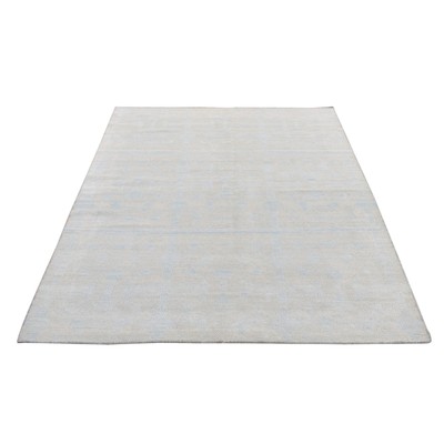 5'x6'10'' Blue Hand Woven Pure Wool Flat Weave Kilim Reversible Rug G87932