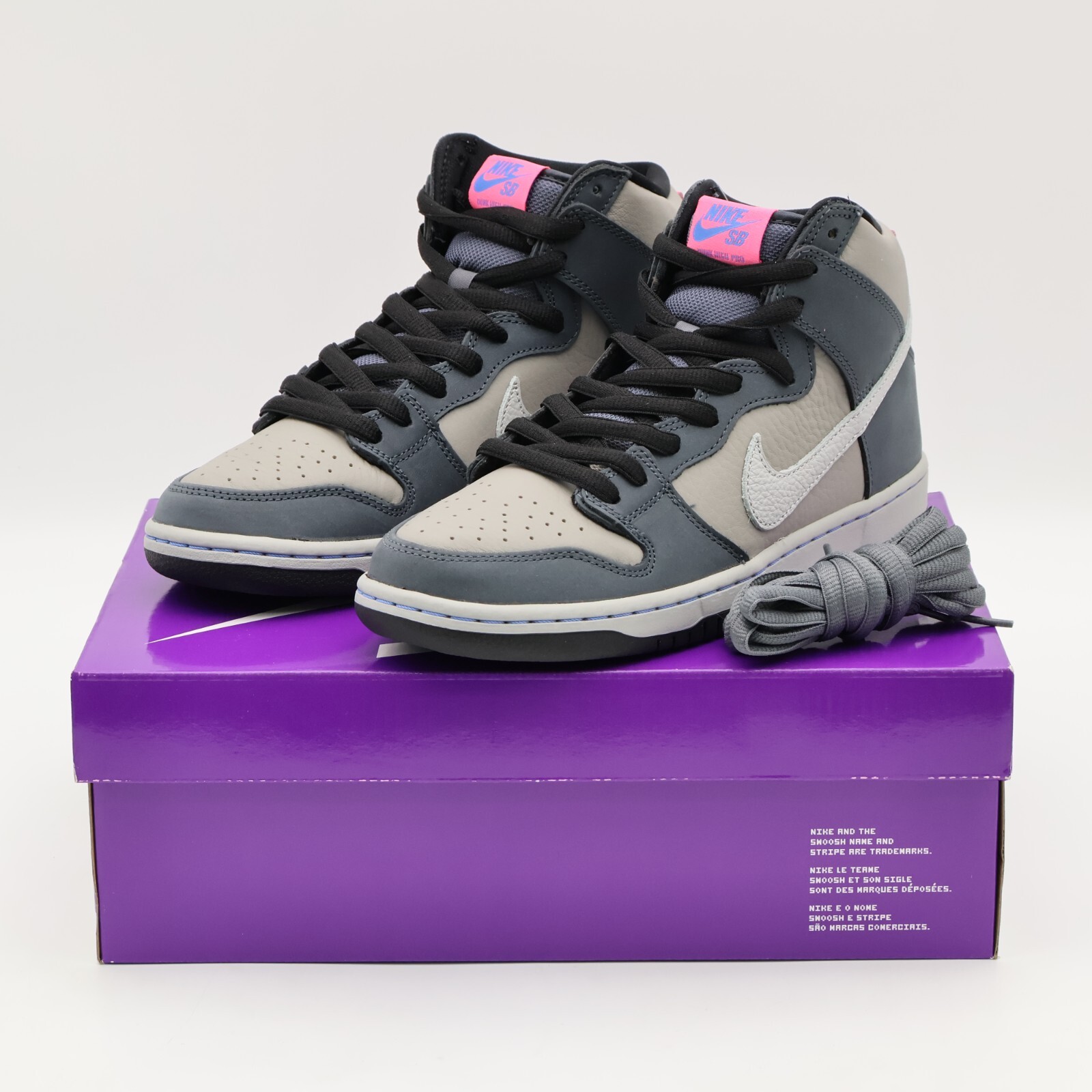 nike dunk high pink grey