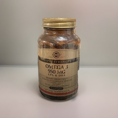 Solgar Triple Strength Omega-3 950 mg 50 Softgels Exp 8/2024
