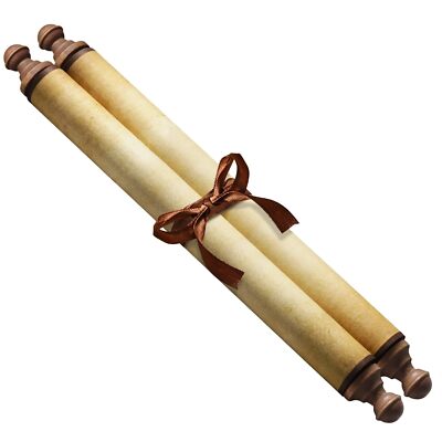 1 PCS Blank Scrolls Paper with Wood Rods, for Naughty or Nice List, Writing, ...