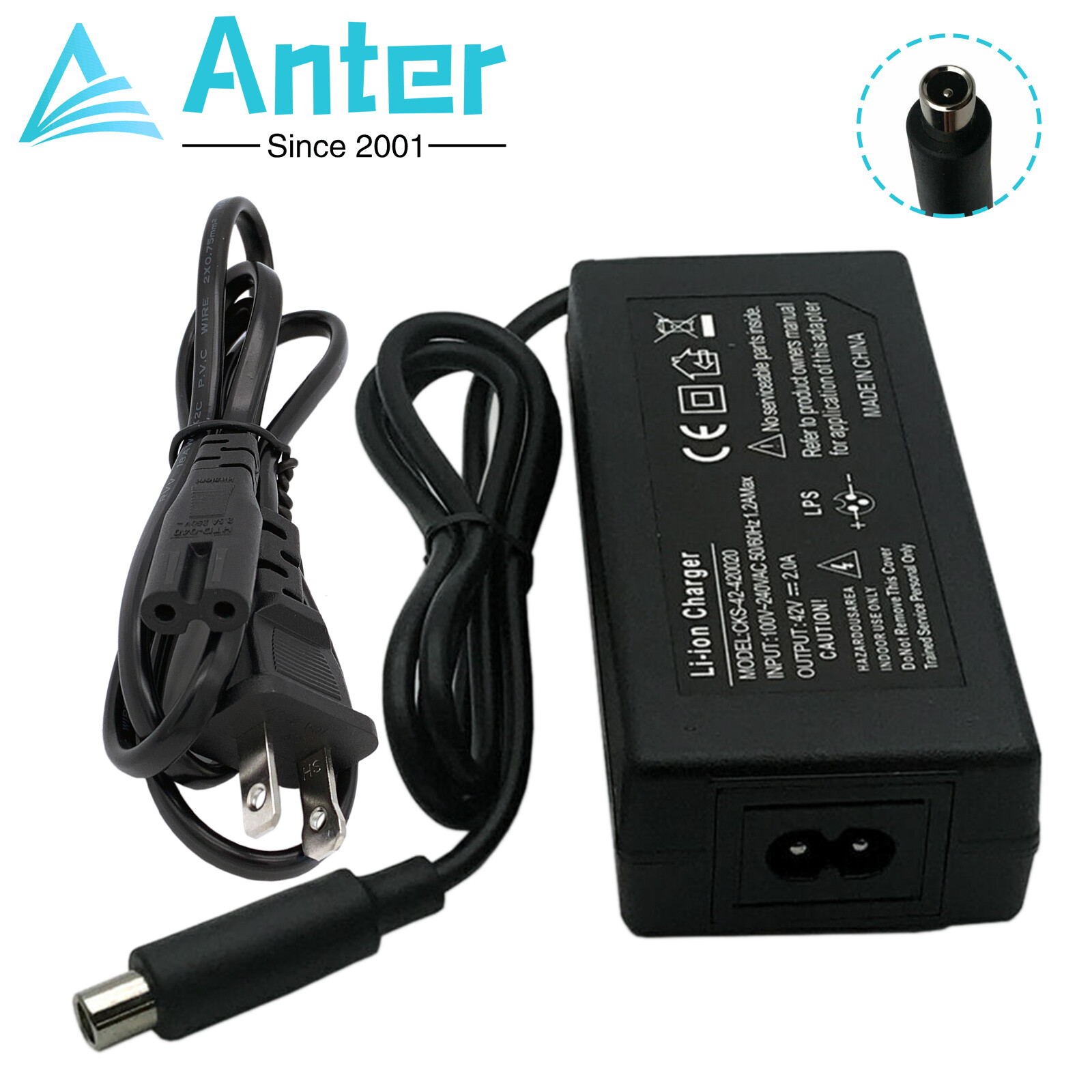 42V 2A Battery Charger For Xiaomi M365 / Ninebot "Bird / Lime" Electric Scooter
