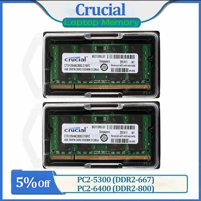 DDR2 2GB 4GB 8GB PC2-6400 667/800 MHz 200PIN PC2-5300 Laptop SO-DIMM RAM lot