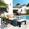 GARDENSTAR Adirondack Square Side Table,one-Tier Outdoor end Table, Patio Side Table for Pool,Porch,Backyard,Relaxing Companion (Black)
