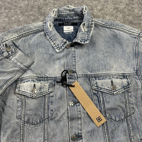 Ksubi Denim Jacket Mens Medium Oh G Acid Trip Trash Blue