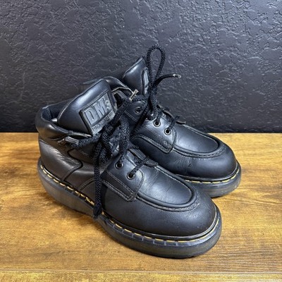 Dr. Martens 8595 Black Leather Moc Toe Ankle Boots Mens 8 Womens 9