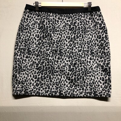 Clement Ribeiro Skirt Womens UK 16 Brown Leopard Print Faux Fur Rock Glam Wool