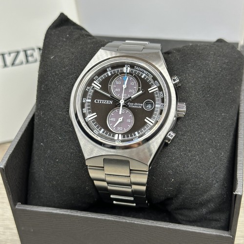 Pre-owned Citizen New✅titanium✅  Eco-drive Brycen Chronograph Silver Men's Watch Ca7090-52e