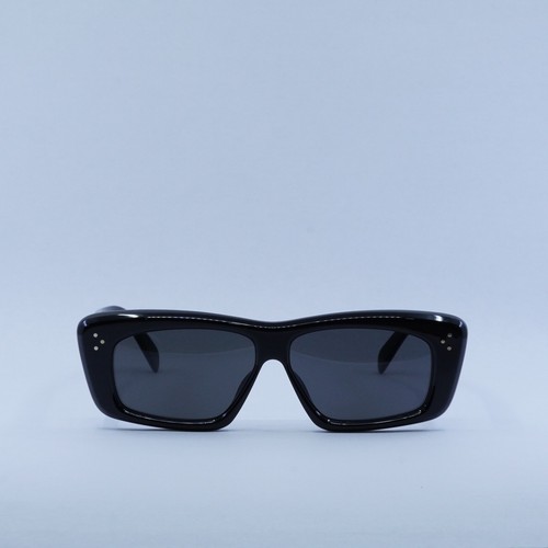 Pre-owned Celine Cl40259i 01a Shiny Black/grey 57-12-140 Sunglasses Authentic In Gray