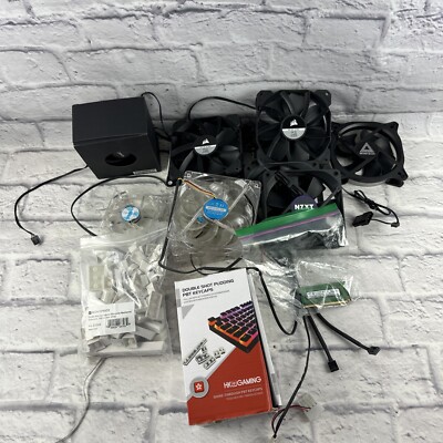 Gaming pc parts lot. Some New! Fans, Memories, Keyboard Pieces And More.
