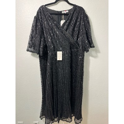 Ivy City sequined flutter sleeve gown