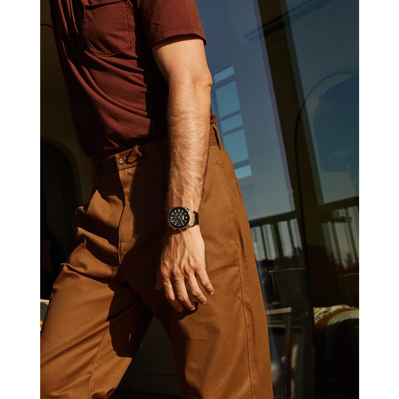 Citizen Men's Quartz Chronograph Luminous Brown Leather Watch 43 MM CA4583-01E