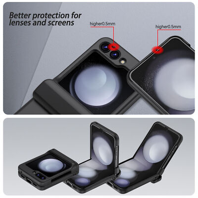 For Samsung Galaxy Z Flip 6/5/4/3 Hinge Protection Case Card Slot Wallet Cover