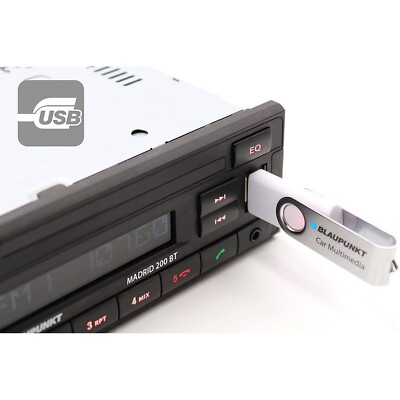 Retro-look Car Radio Blaupunkt Madrid 200 BT Stereo Bluetooth USB Mech-less OEM