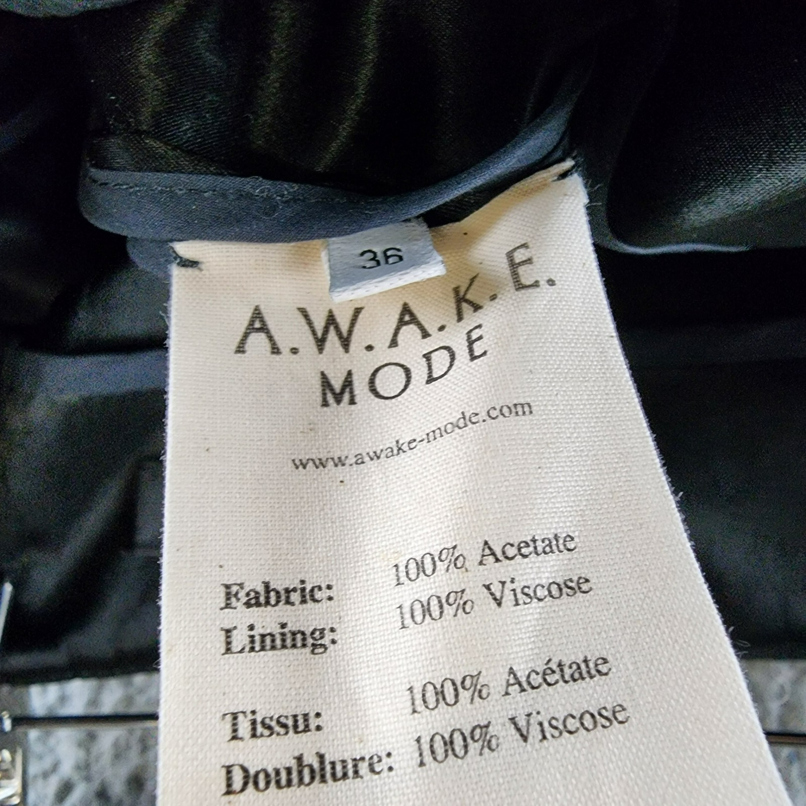 A.W.A.K.E. MODE Layered Skirt Pants Womens 36 Black Welt Pocket Back Zip Closure - Picture 15 of 18