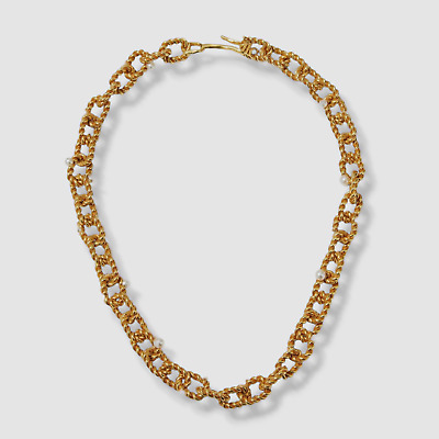 $420 Joanna Laura Constantine Women's 18k Gold Plated Wire Link Necklace
