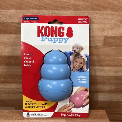 KONG Puppy LARGE Treat Stuffable Rubber Teething Dog Chew Toy 30-65lb Blue
