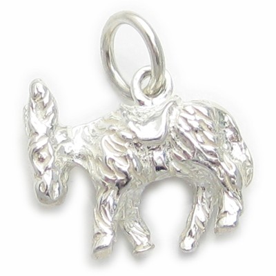 Donkey sterling silver charm .925 x 1 Donkeys Mule Mules charms.