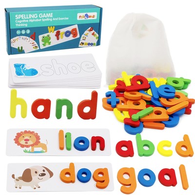 See and Spell Learning Toys, CVC Word Builders with Sight Words Flash Cards K...