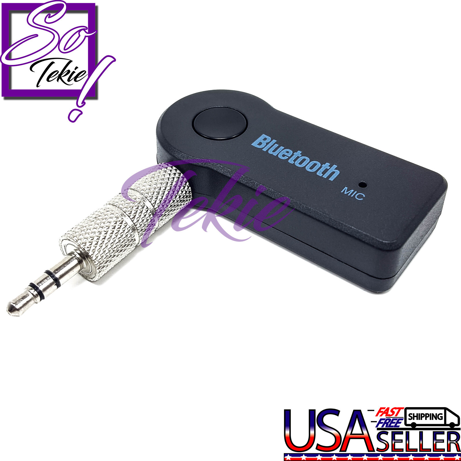 Mini Wireless Bluetooth4.1 Car Kit AUX Audio Receiver Hands free 3.5mm Jack New