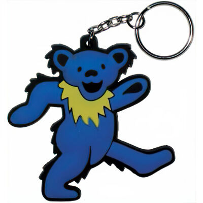 Grateful Dead Blue Bear Rubber Keychain Blue