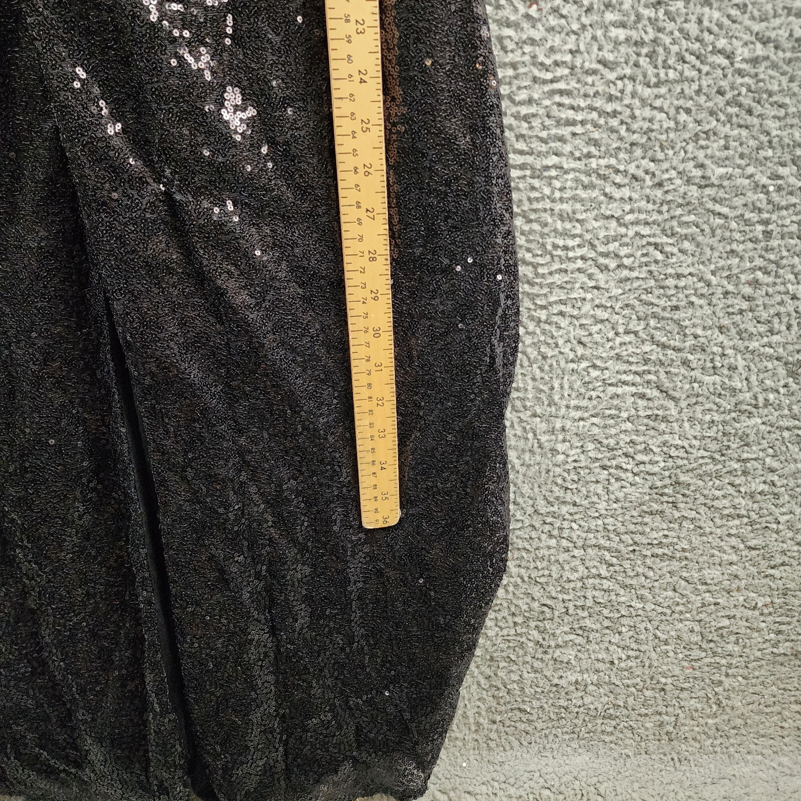 AQUA One Sleeve Sequin Gown Women's 2 Black Rosette Detail Back Zip Closure L/S - Picture 9 of 16